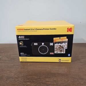 Kodak Instant 2-in-1 Camera Printer Combo, 13MP, Bluetooth, USB-C, Black, C210R